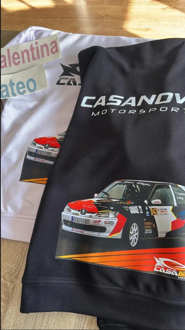 Sudaderas de motorsport personalizadas mediante impresión DTF